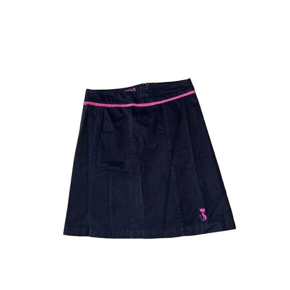 French Kitty Black A line w Hot Pink Lace‎ & Embroidery Au Revoir Size M - Picture 1 of 6